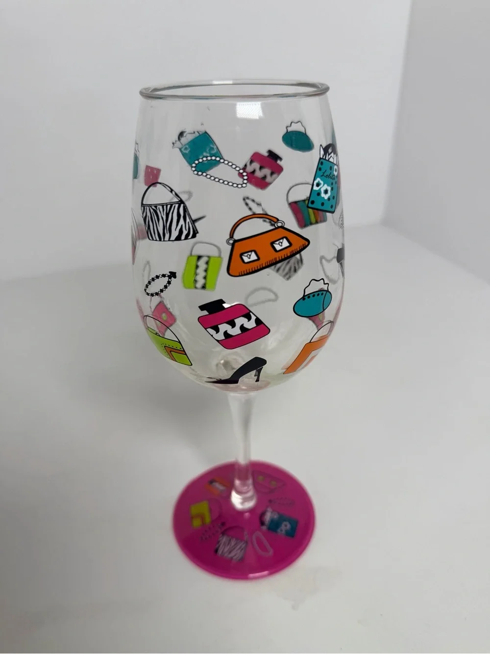Lolita “Shopaholic, Too” Plastic Wine Glass Pink Purse & Shoe Design